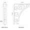 Ekena Millwork Tristan Wrought Iron Bracket, (Single center brace), Antiqued Silver 1 1/2"W x 7 1/2"D x 10"H BKTM01X07X10STNASV - alternate 8